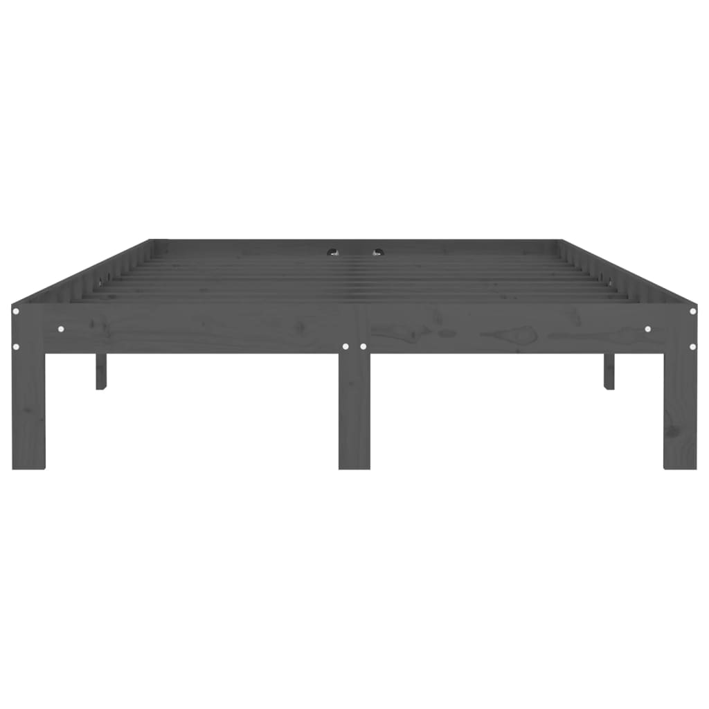 Massivholzbett Grau Kiefer 120x200 cm