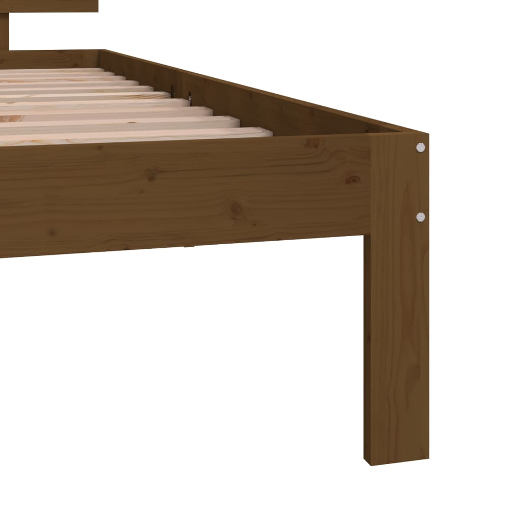 Massivholzbett Honigbraun 75x190 cm 2FT6 Small Single