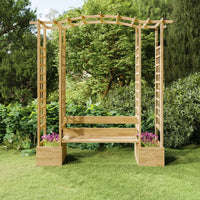Thumbnail for Garten-Pergola mit Bank Pflanzkübeln Kiefernholz Imprägniert