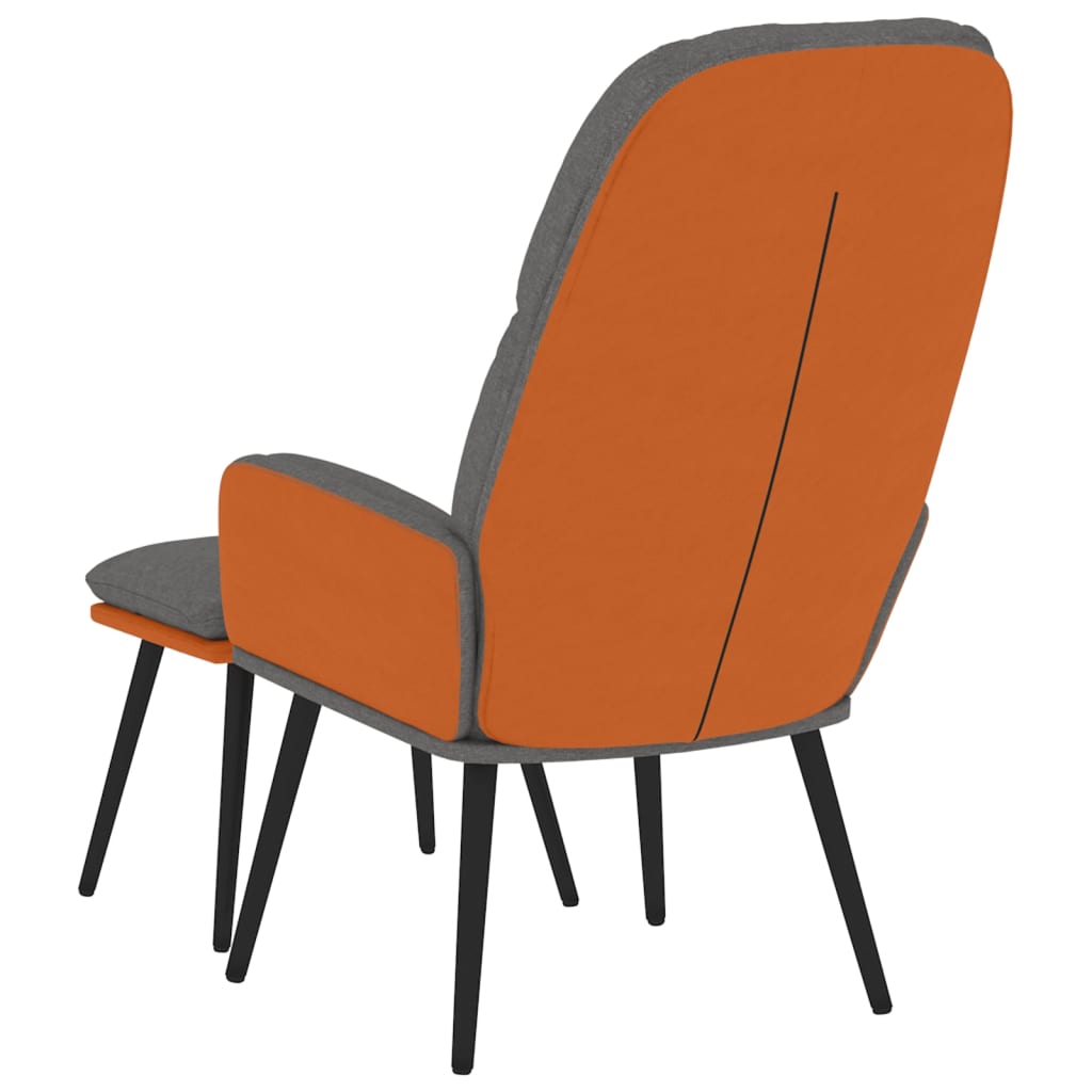 Relaxsessel mit Hocker Hellgrau Stoff