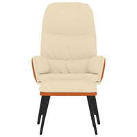 Thumbnail for Relaxsessel mit Hocker Cremeweiß Stoff