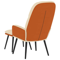 Thumbnail for Relaxsessel mit Hocker Cremeweiß Stoff