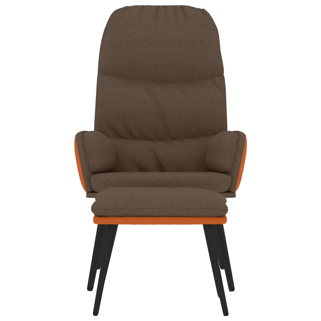 Relaxsessel mit Hocker Braun Stoff