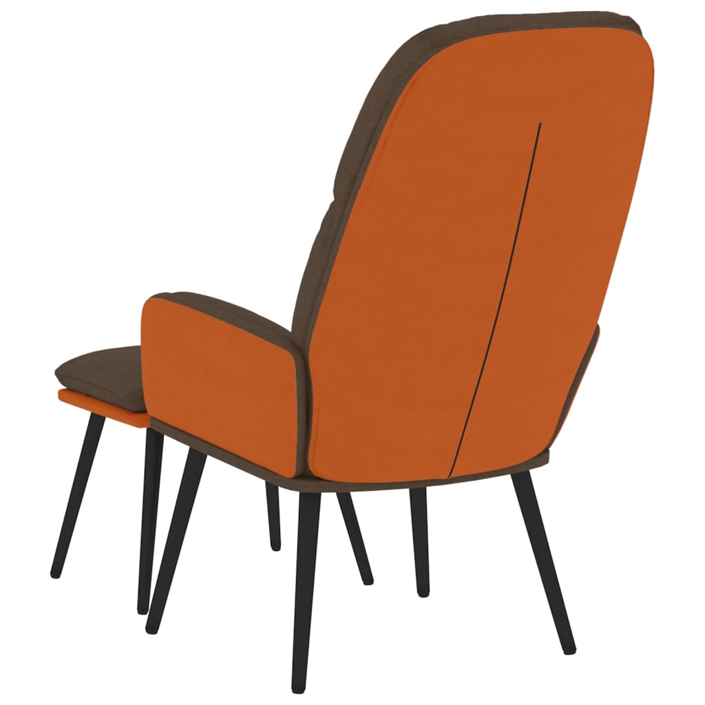 Relaxsessel mit Hocker Braun Stoff