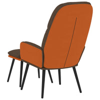 Thumbnail for Relaxsessel mit Hocker Braun Stoff