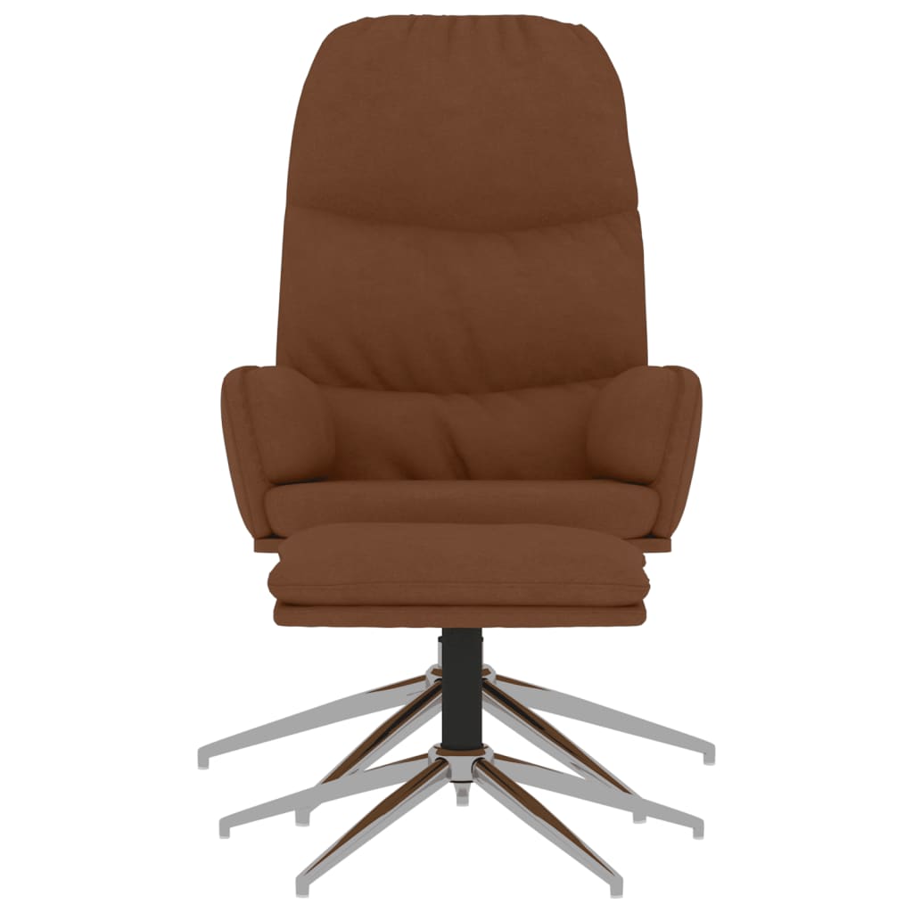 Relaxsessel mit Hocker Braun Wildleder-Optik