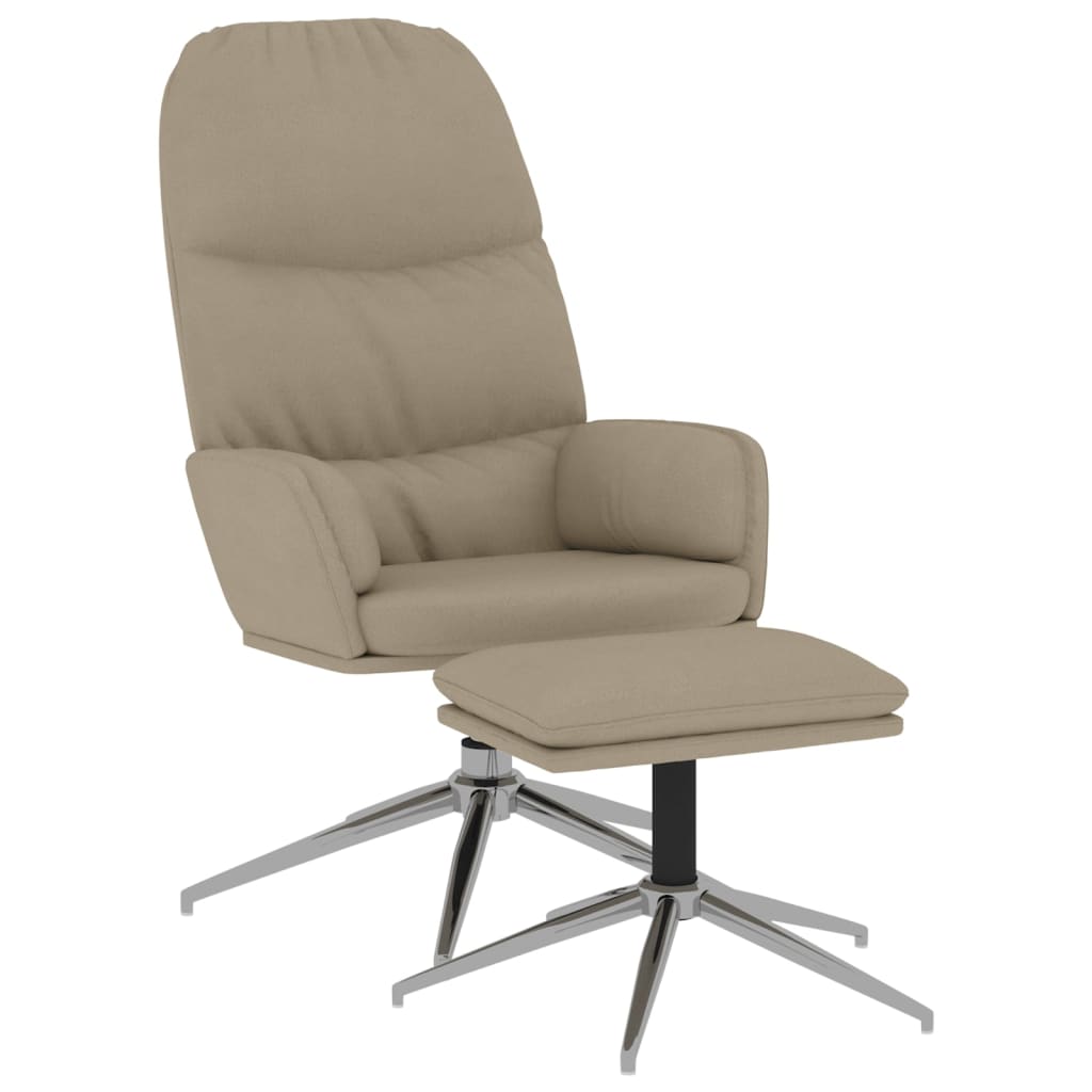 Relaxsessel mit Hocker Hellgrau Wildleder-Optik