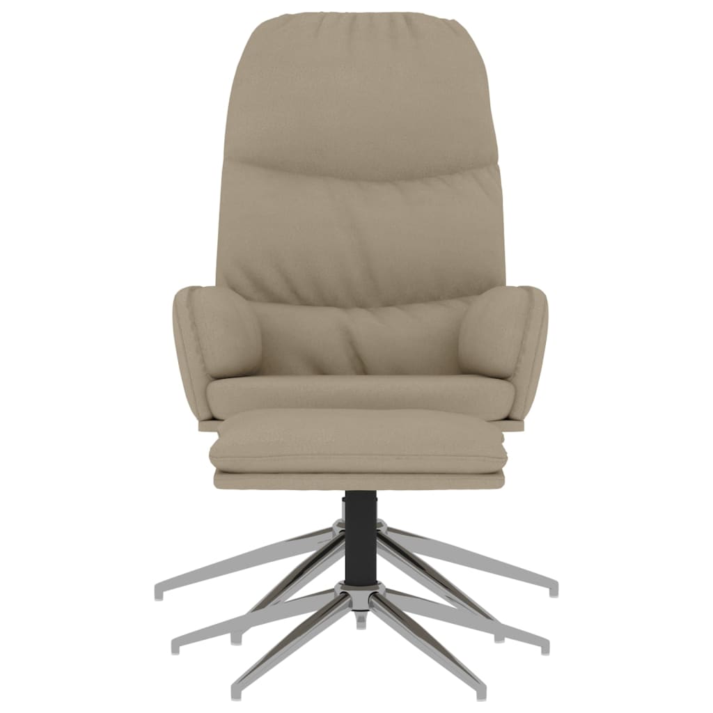 Relaxsessel mit Hocker Hellgrau Wildleder-Optik