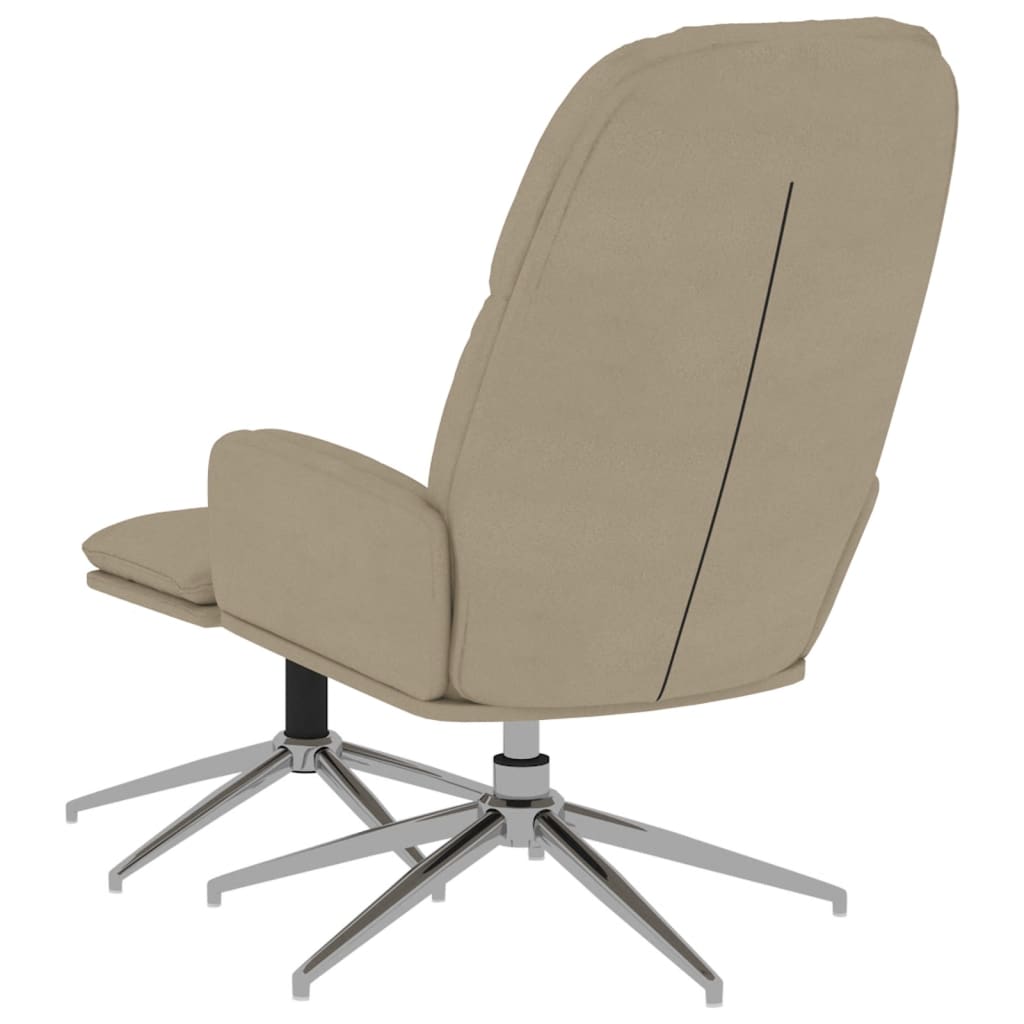 Relaxsessel mit Hocker Hellgrau Wildleder-Optik