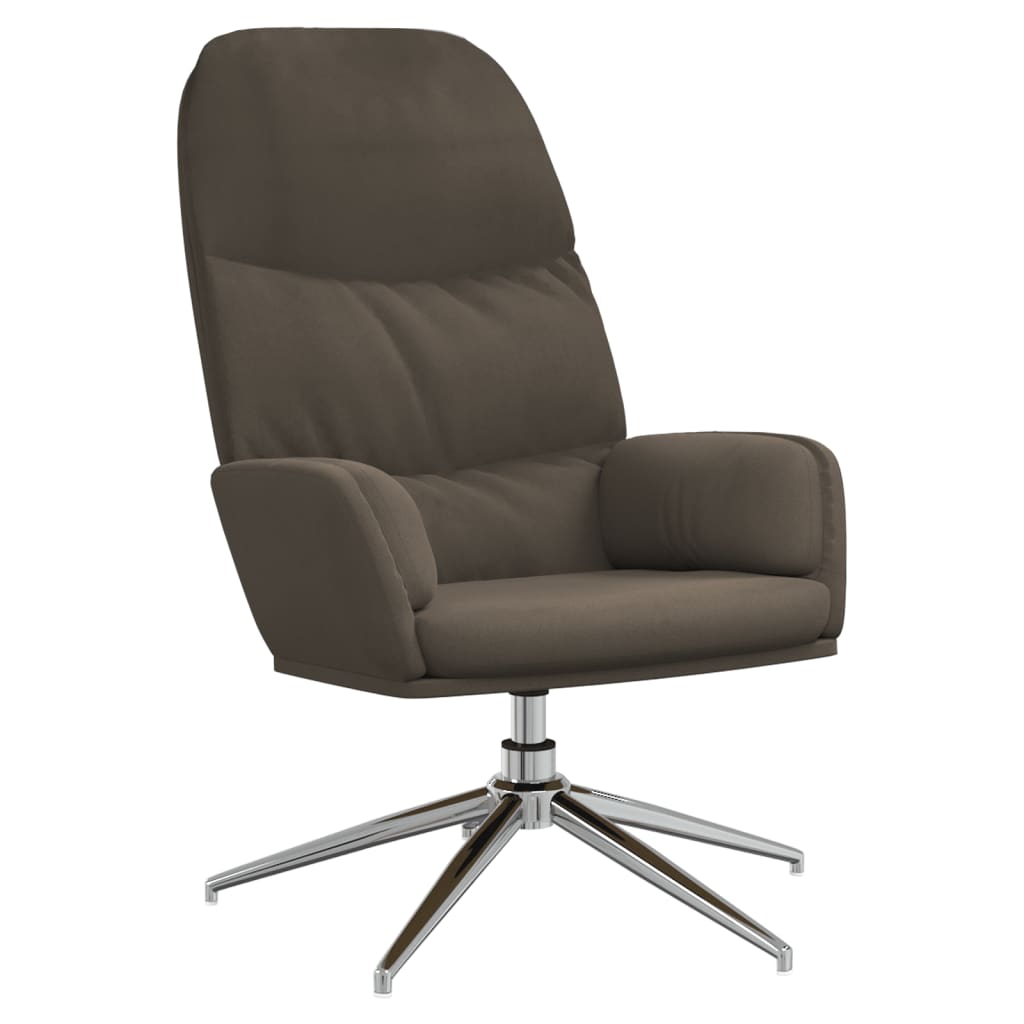 Relaxsessel mit Hocker Dunkelgrau Wildleder-Optik