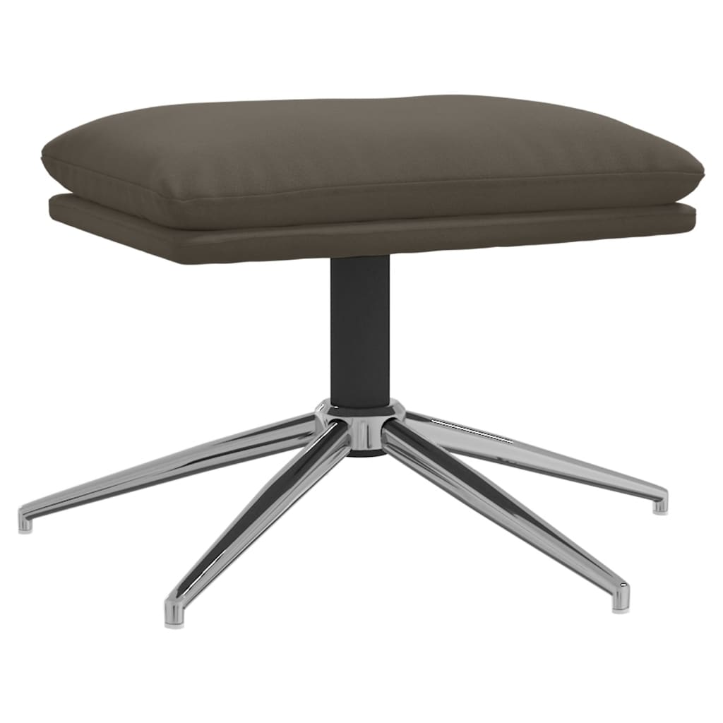 Relaxsessel mit Hocker Dunkelgrau Wildleder-Optik