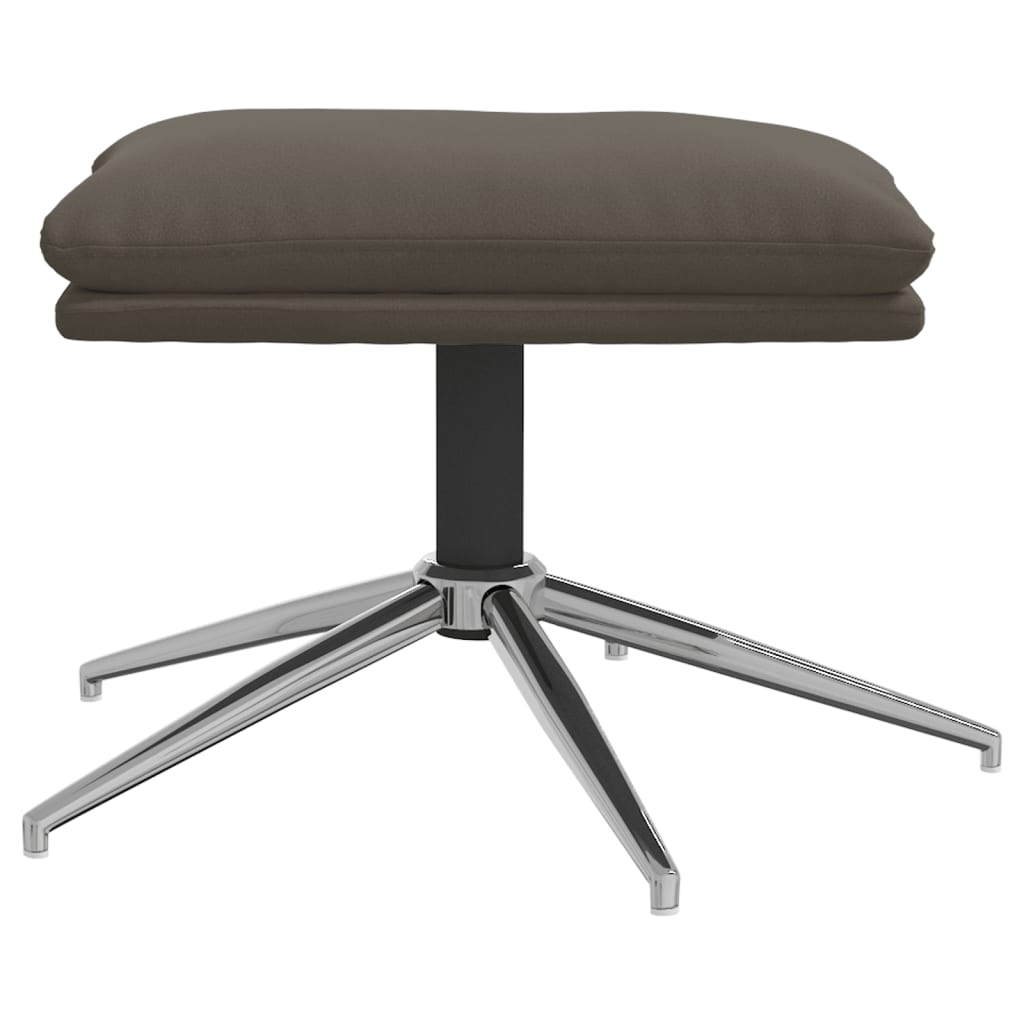 Relaxsessel mit Hocker Dunkelgrau Wildleder-Optik