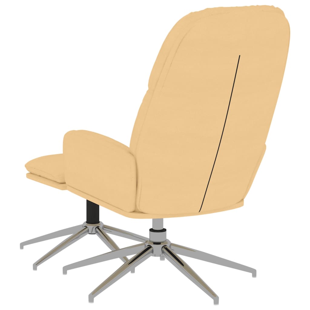 Relaxsessel mit Hocker Cremeweiß Wildleder-Optik