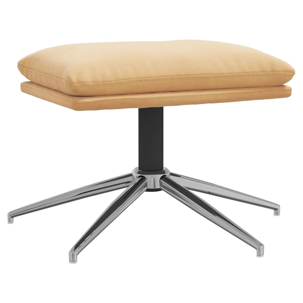 Relaxsessel mit Hocker Cremeweiß Wildleder-Optik