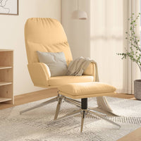 Thumbnail for Relaxsessel mit Hocker Cremeweiß Wildleder-Optik