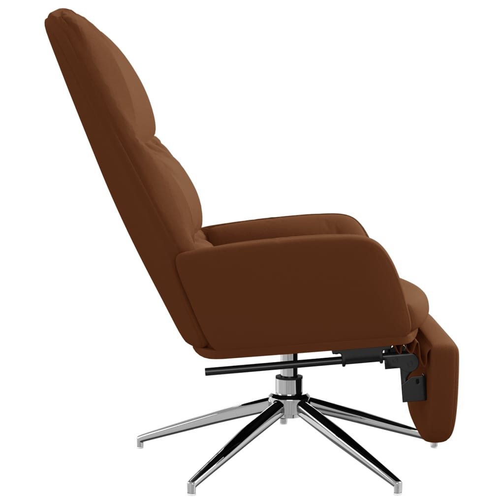 Relaxsessel mit Fußstütze Braun Wildleder-Optik