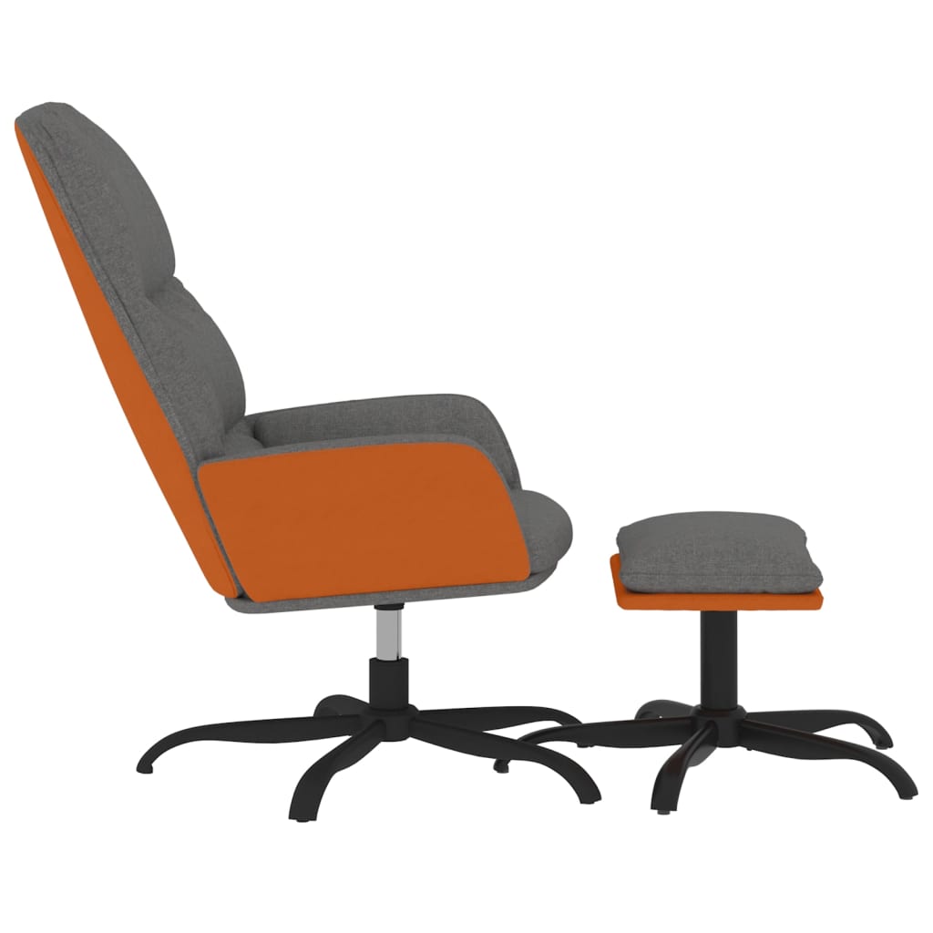 Relaxsessel mit Hocker Hellgrau Stoff