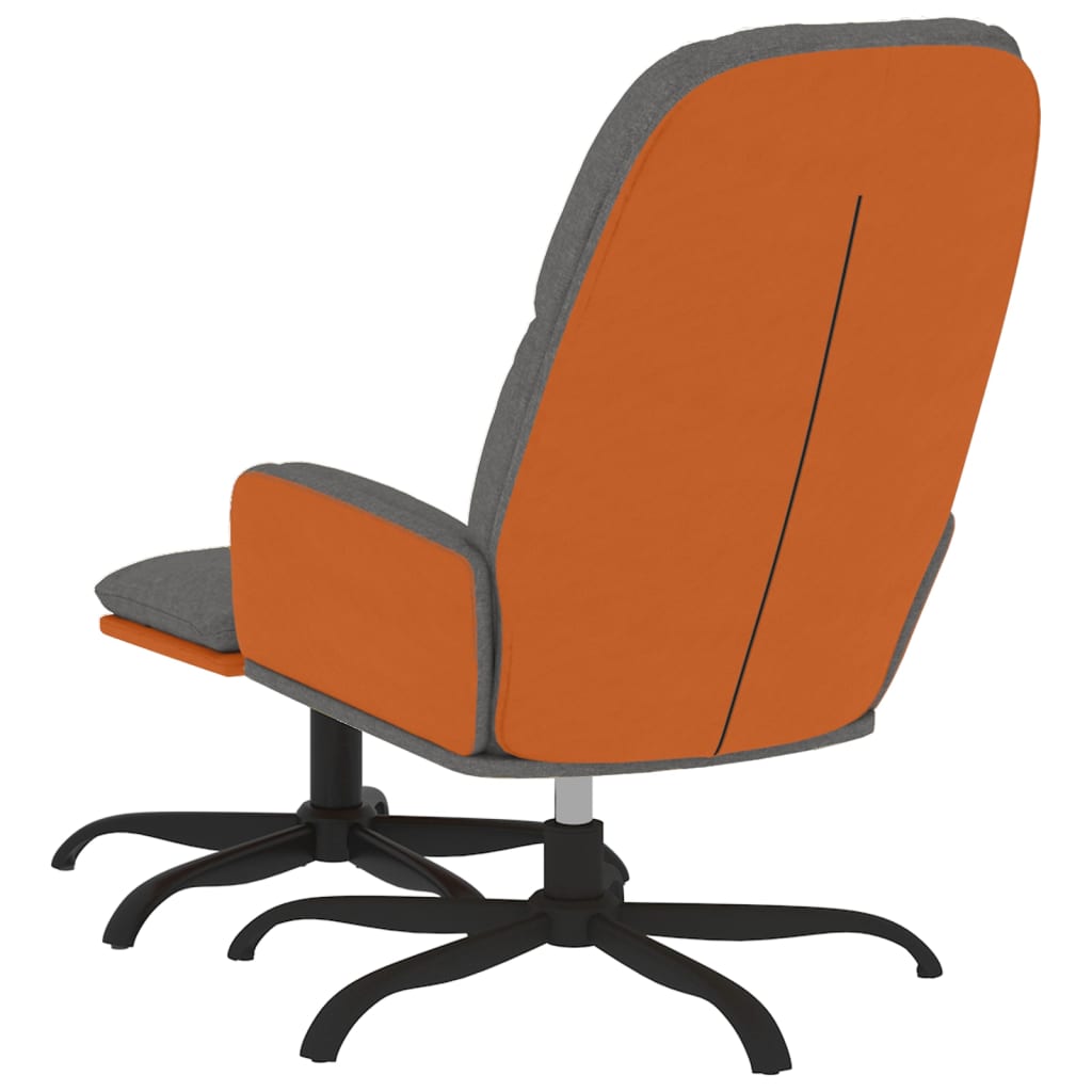 Relaxsessel mit Hocker Hellgrau Stoff