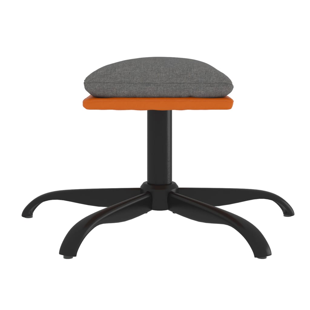 Relaxsessel mit Hocker Hellgrau Stoff