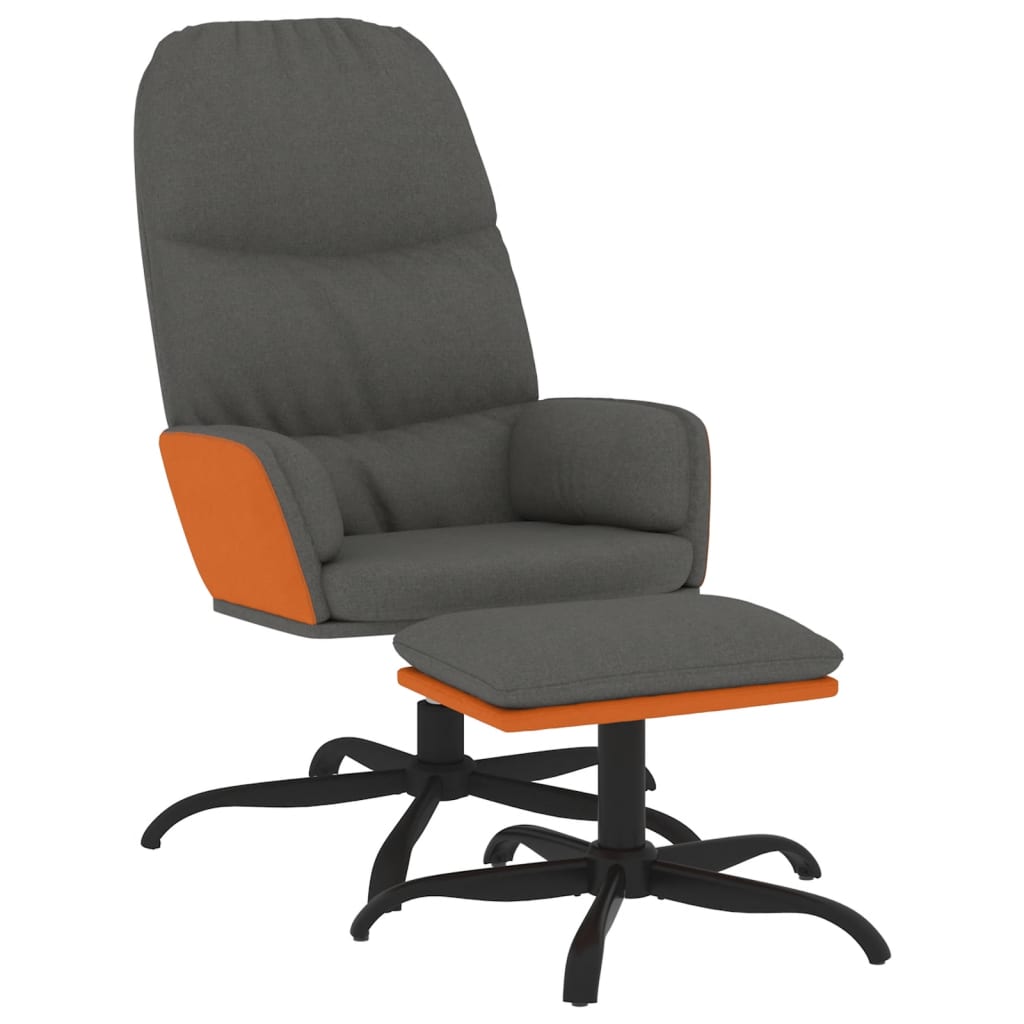 Relaxsessel mit Hocker Dunkelgrau Stoff