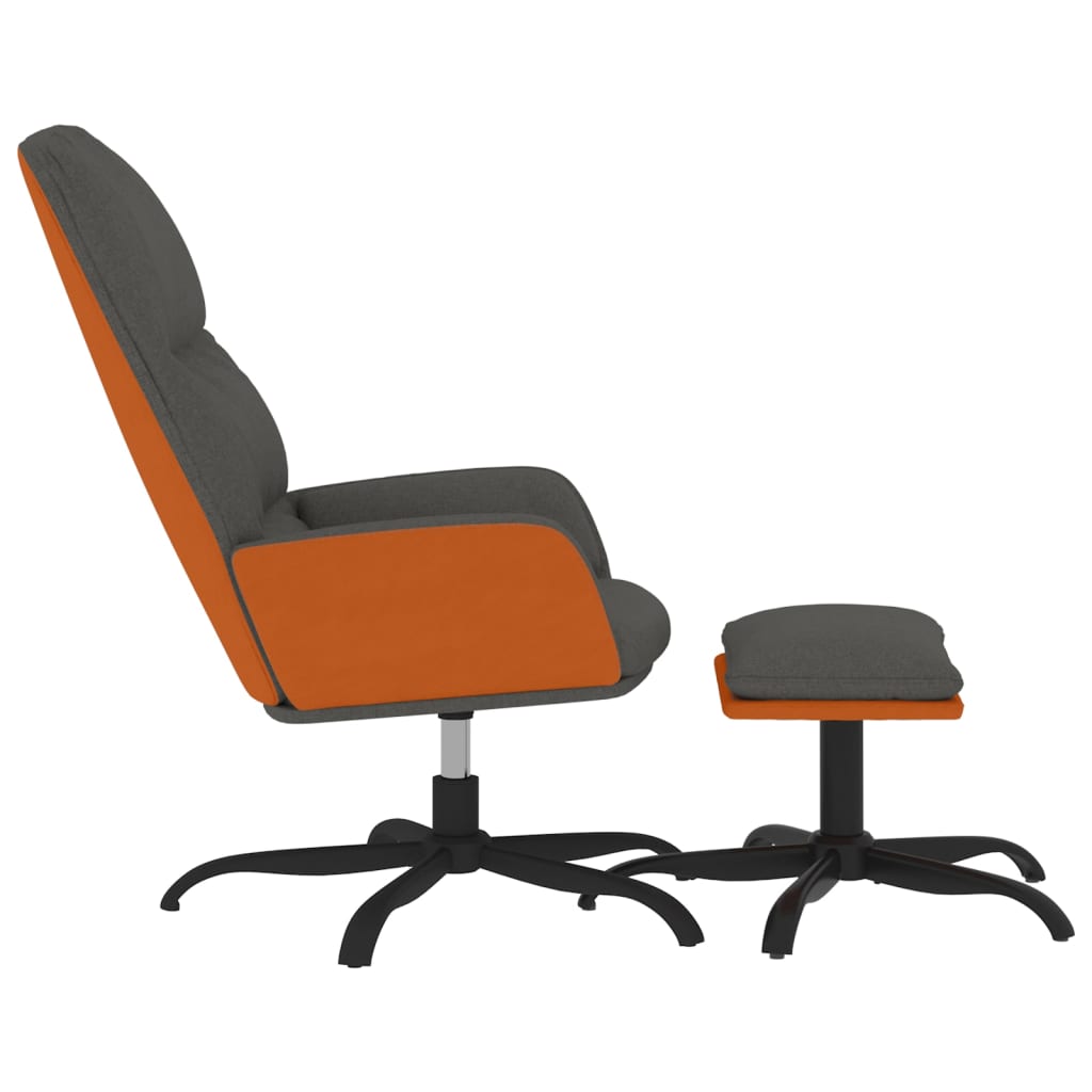 Relaxsessel mit Hocker Dunkelgrau Stoff