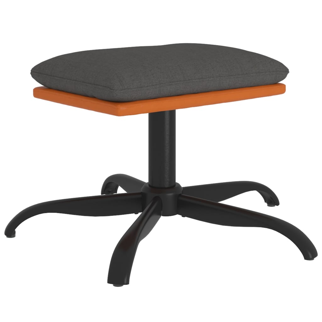 Relaxsessel mit Hocker Dunkelgrau Stoff