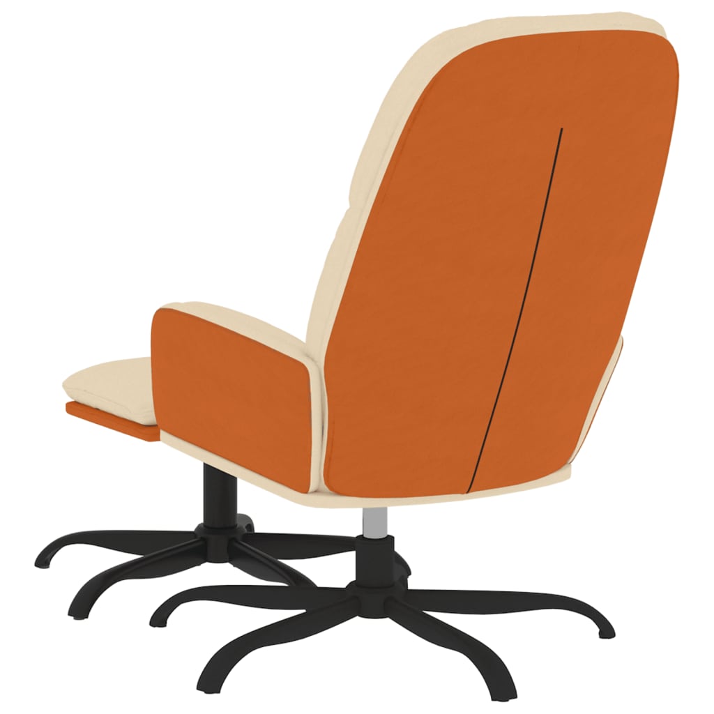 Relaxsessel mit Hocker Creme Stoff