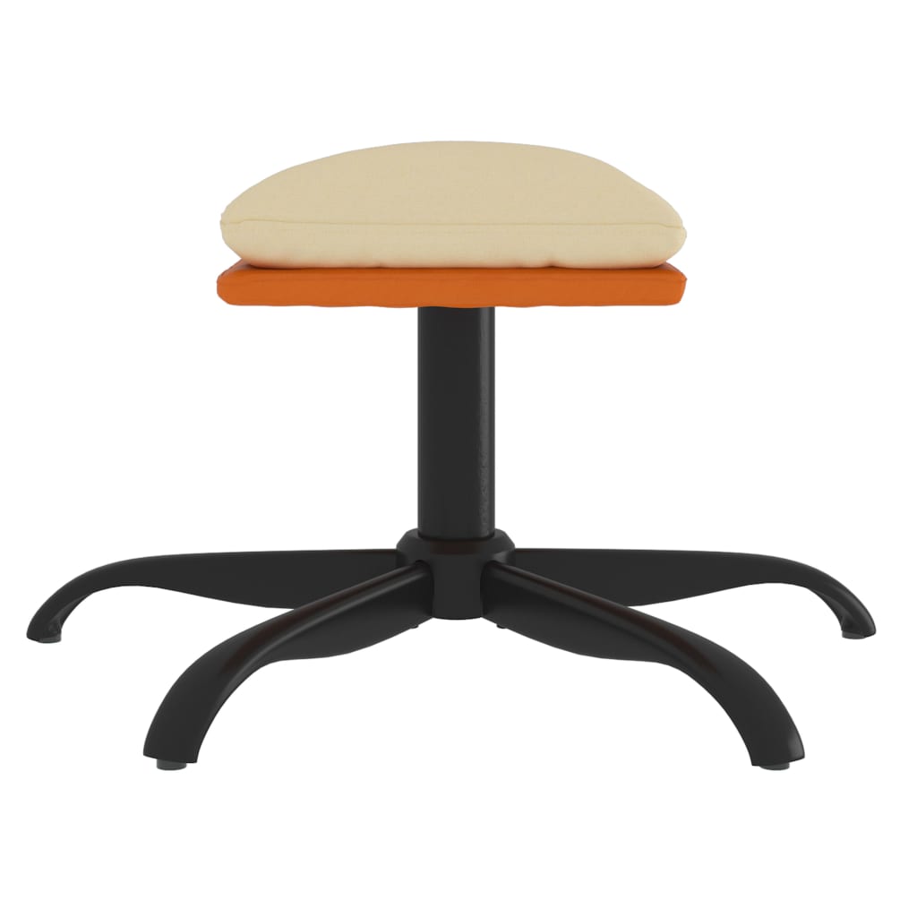 Relaxsessel mit Hocker Creme Stoff