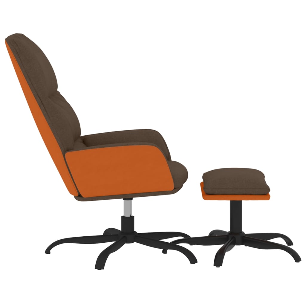 Relaxsessel mit Hocker Brauner Stoff