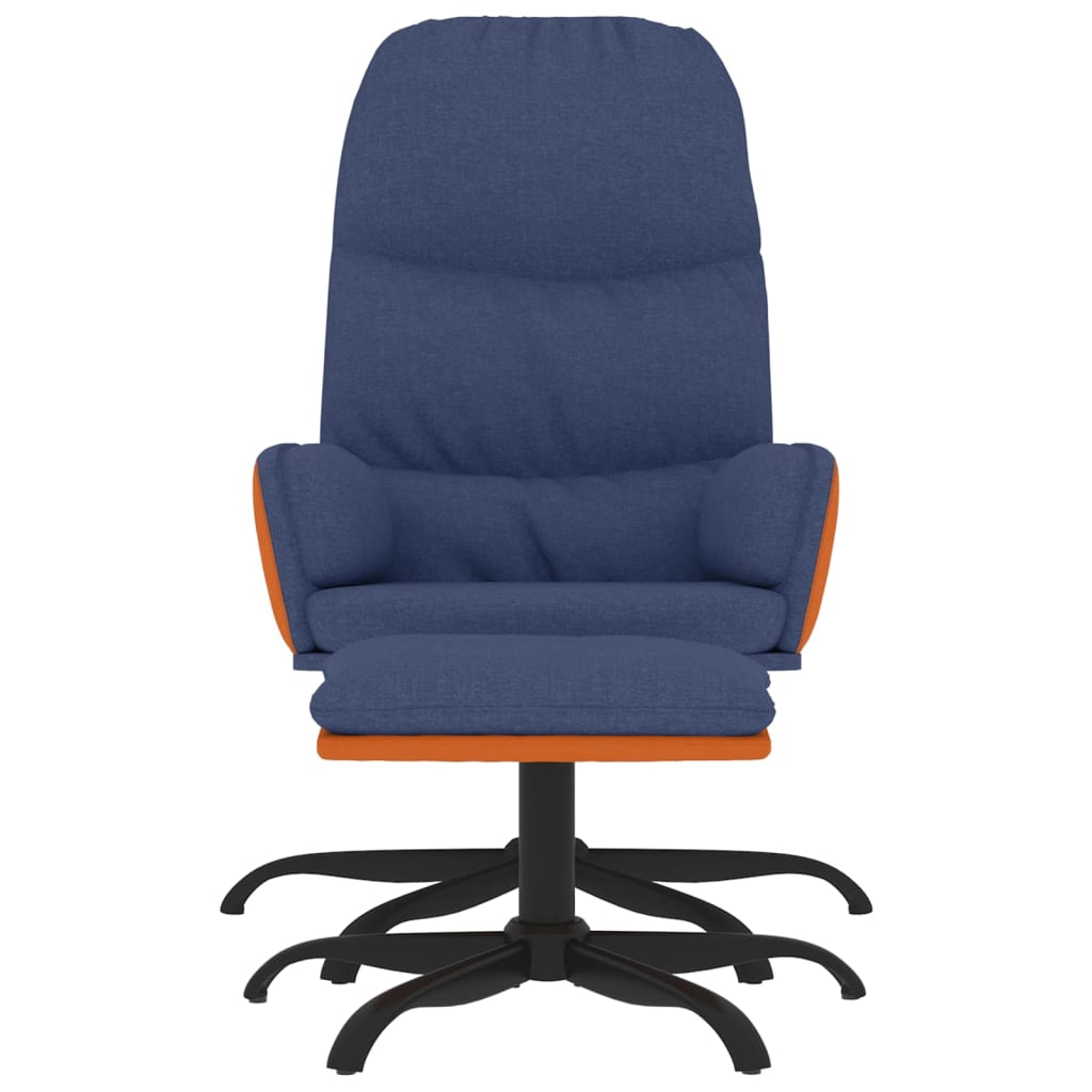 Relaxsessel mit Hocker Blau Stoff