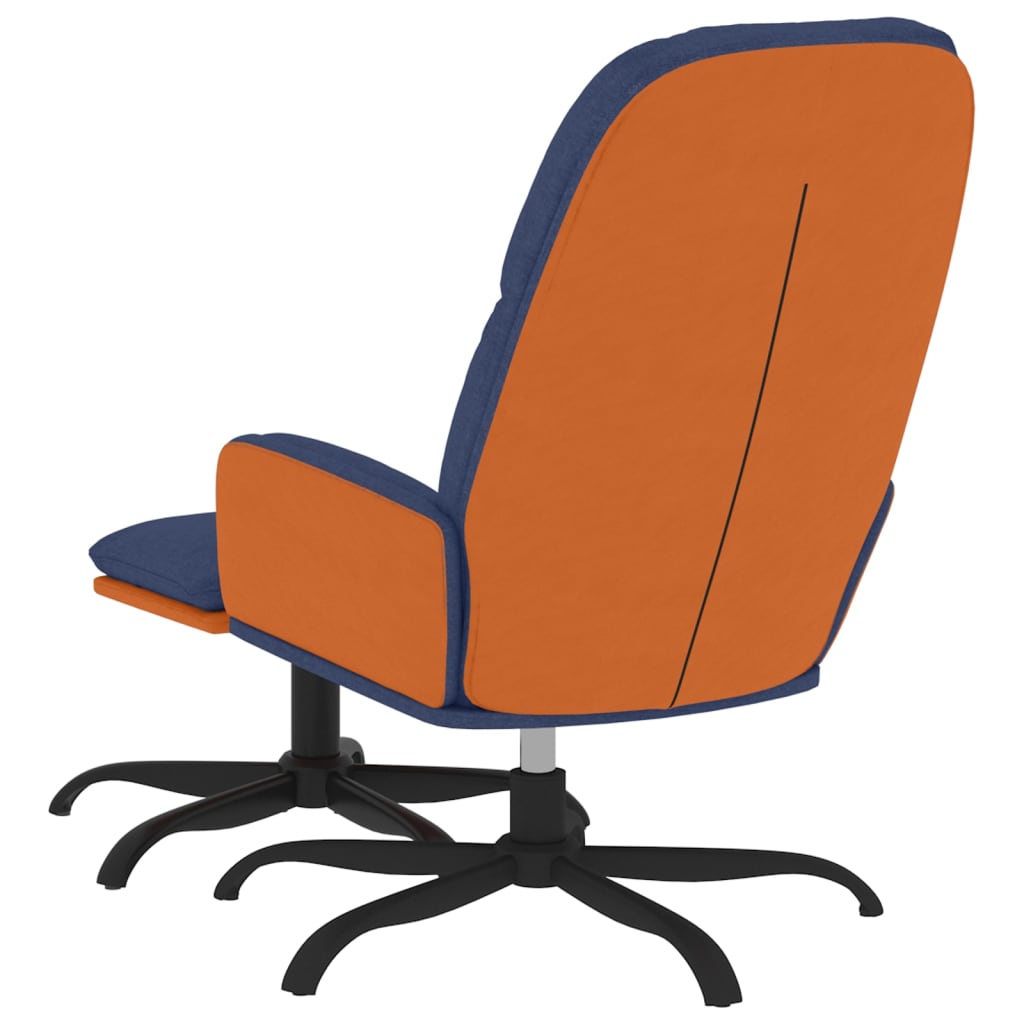 Relaxsessel mit Hocker Blau Stoff