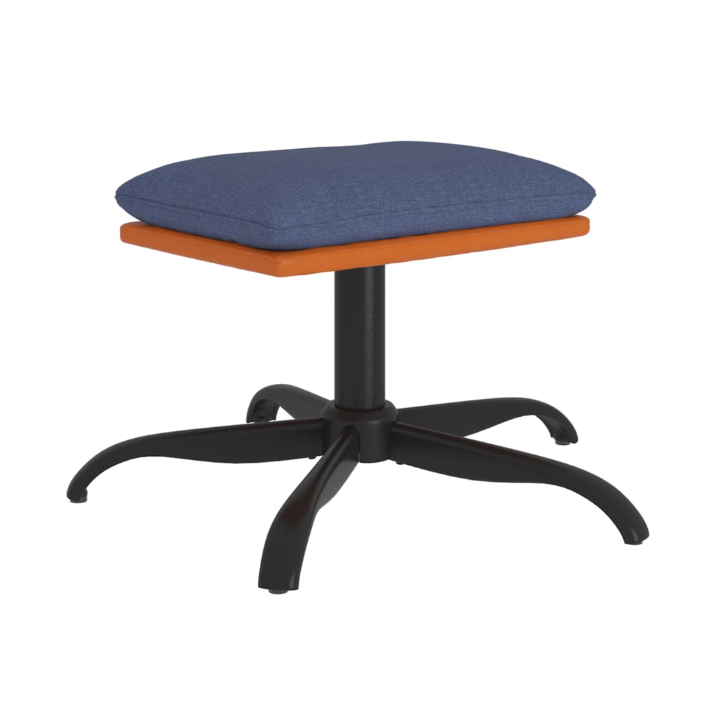 Relaxsessel mit Hocker Blau Stoff