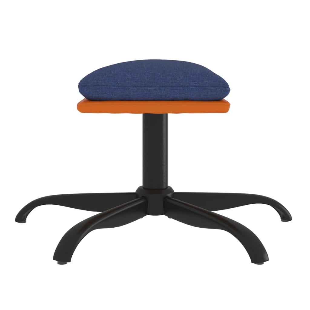 Relaxsessel mit Hocker Blau Stoff