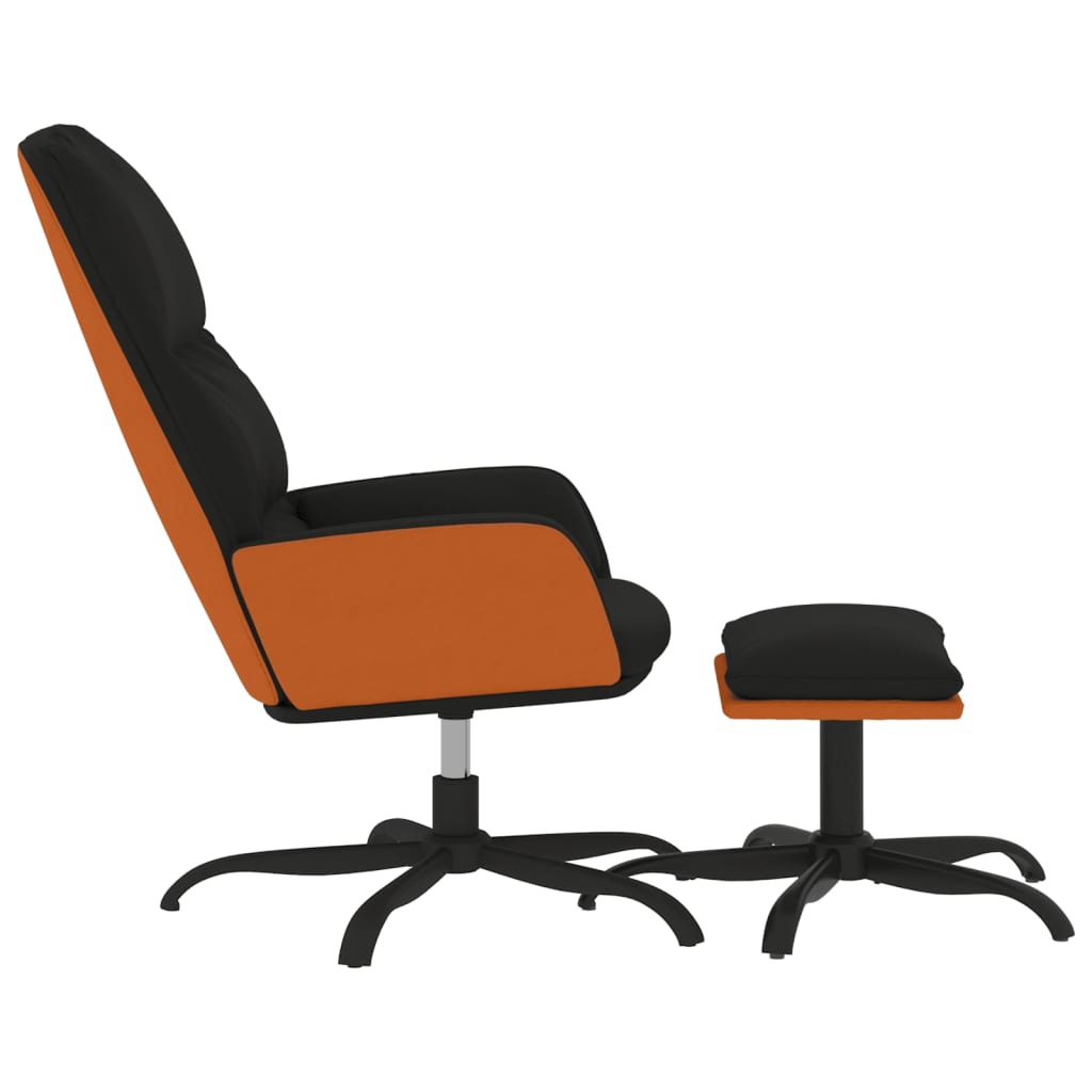 Relaxsessel mit Hocker Schwarzer Stoff