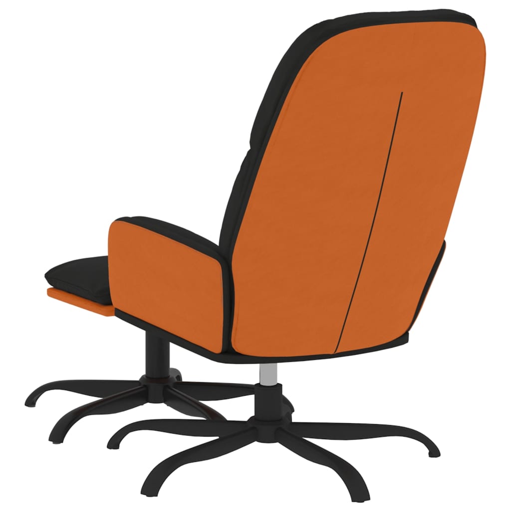 Relaxsessel mit Hocker Schwarzer Stoff