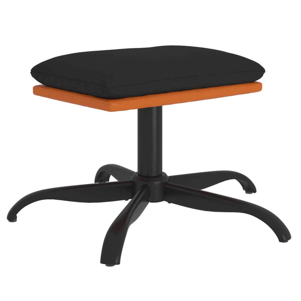 Relaxsessel mit Hocker Schwarzer Stoff