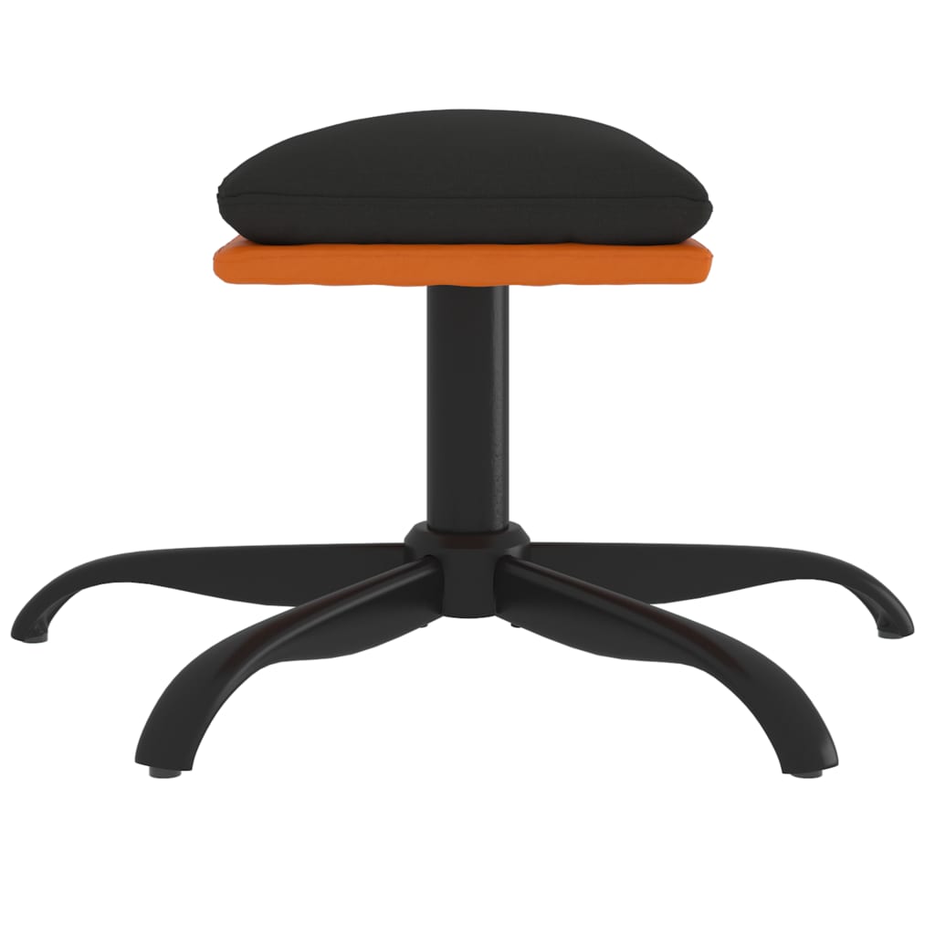 Relaxsessel mit Hocker Schwarzer Stoff