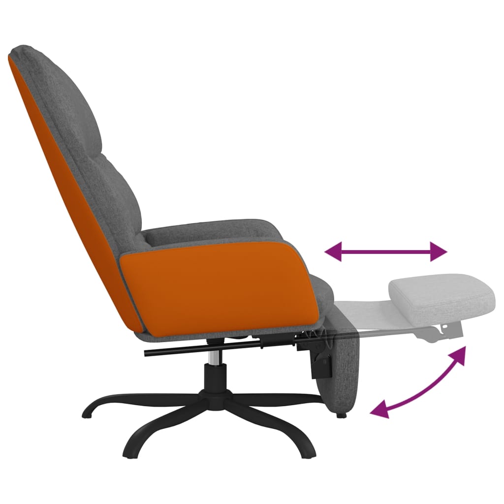 Relaxsessel mit Fußstütze Hellgrau Stoff