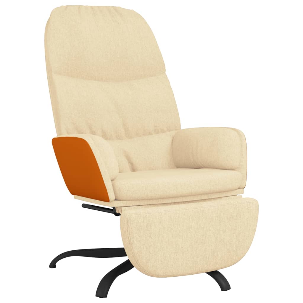 Relaxsessel mit Fußstütze Creme Stoff
