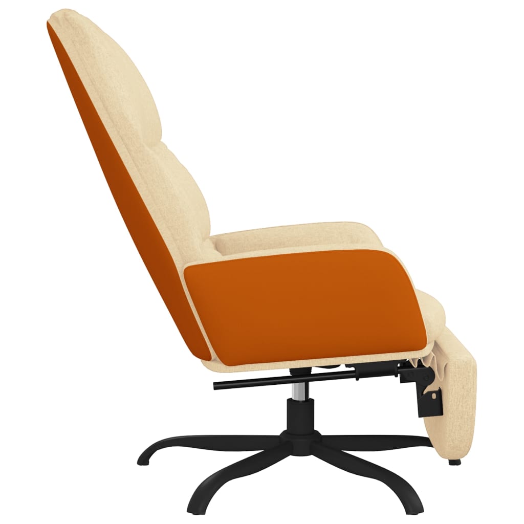 Relaxsessel mit Fußstütze Creme Stoff