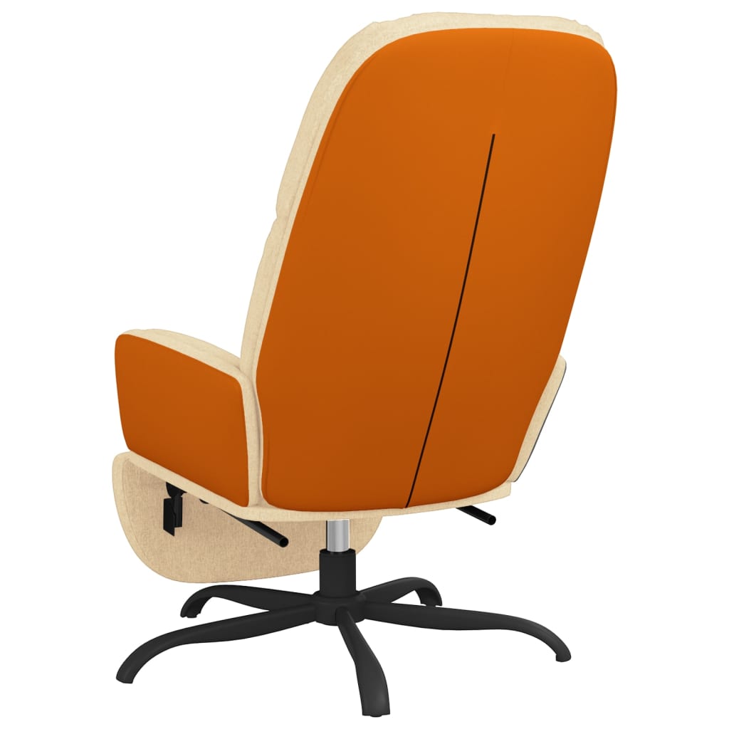 Relaxsessel mit Fußstütze Creme Stoff