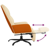 Thumbnail for Relaxsessel mit Fußstütze Creme Stoff