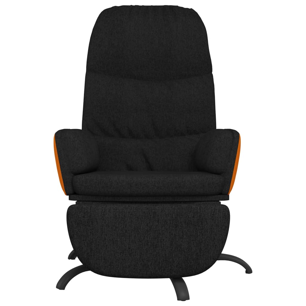 Relaxsessel mit Fußstütze Schwarz Stoff