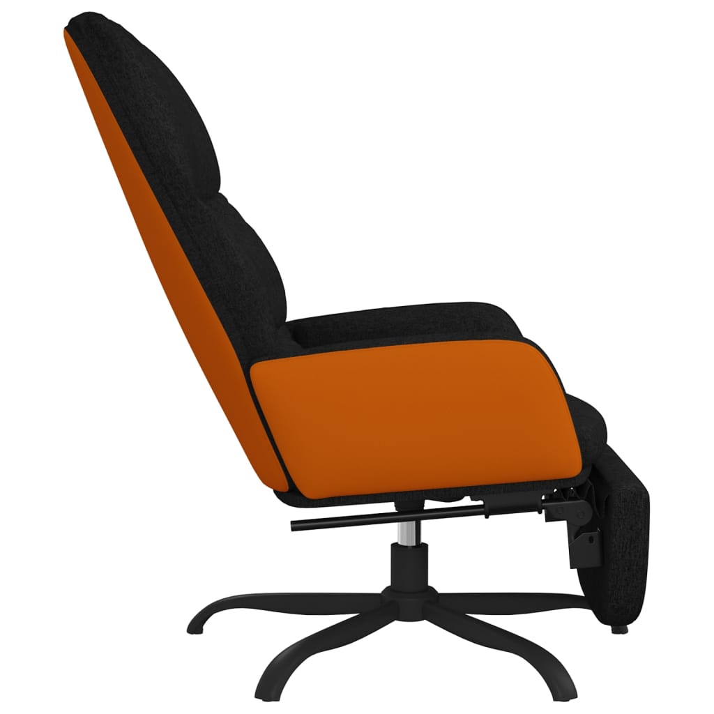 Relaxsessel mit Fußstütze Schwarz Stoff