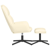 Thumbnail for Relaxsessel mit Hocker Cremeweiß Kunstleder