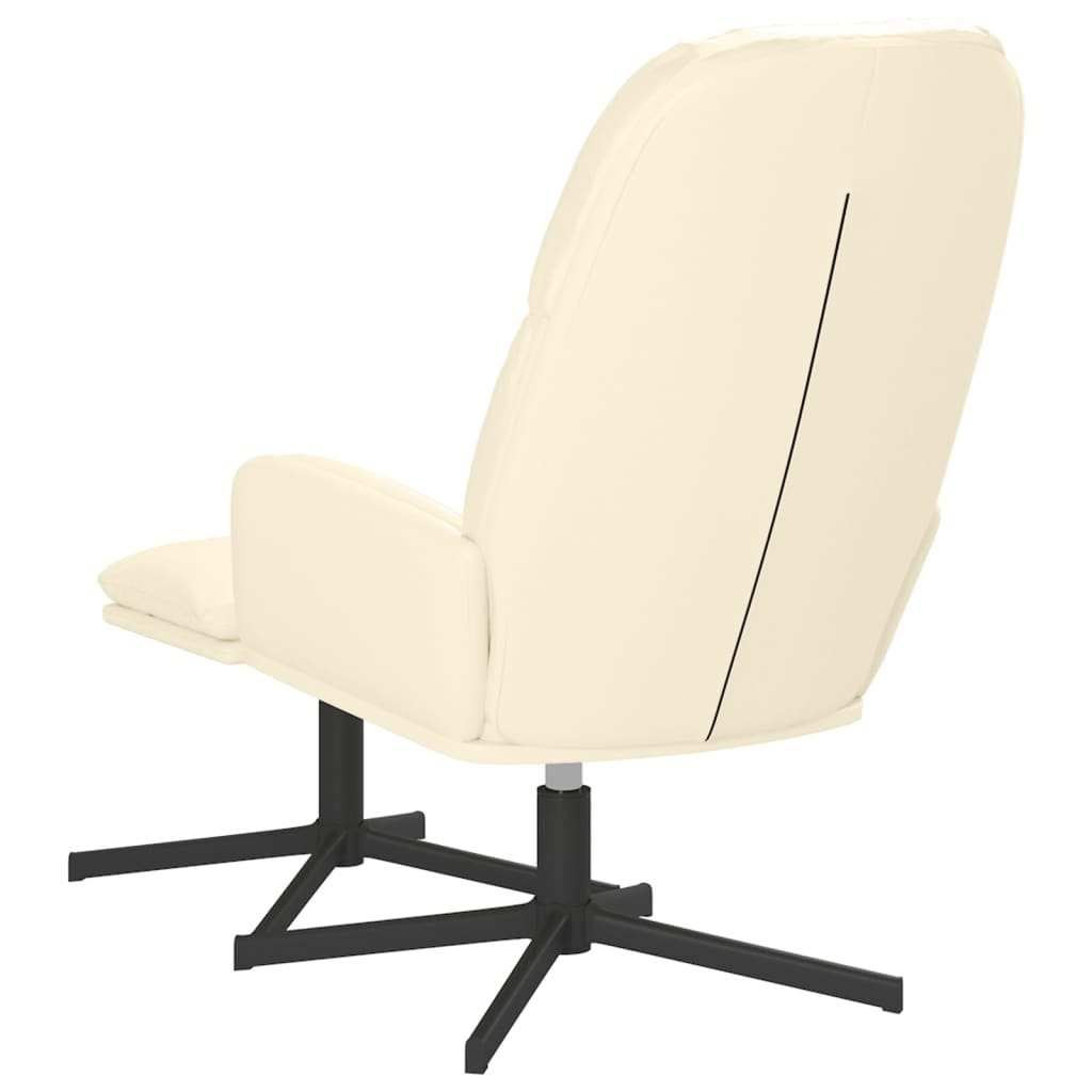 Relaxsessel mit Hocker Cremeweiß Kunstleder