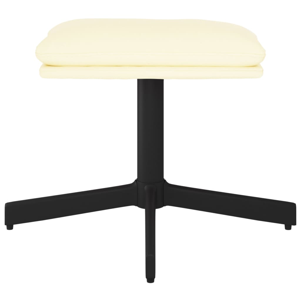 Relaxsessel mit Hocker Cremeweiß Kunstleder