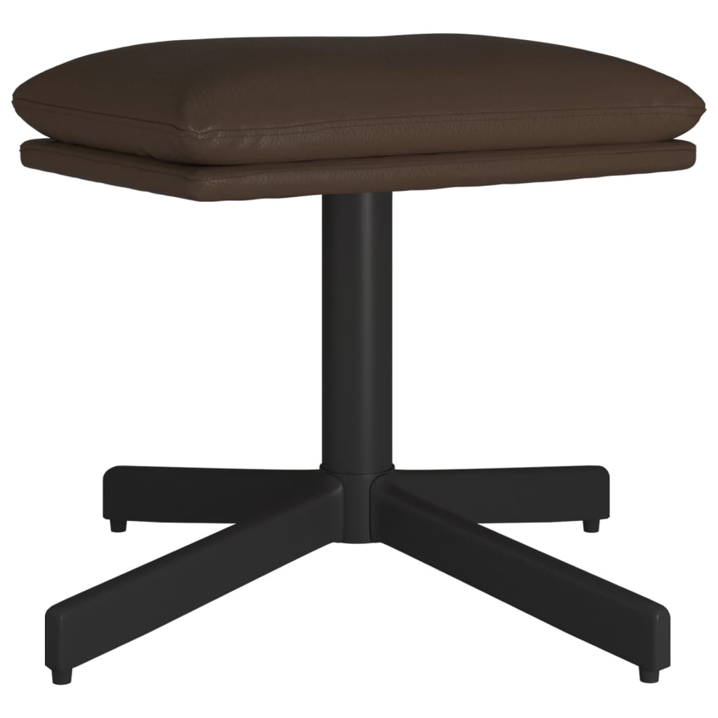 Relaxsessel mit Hocker Braun Kunstleder