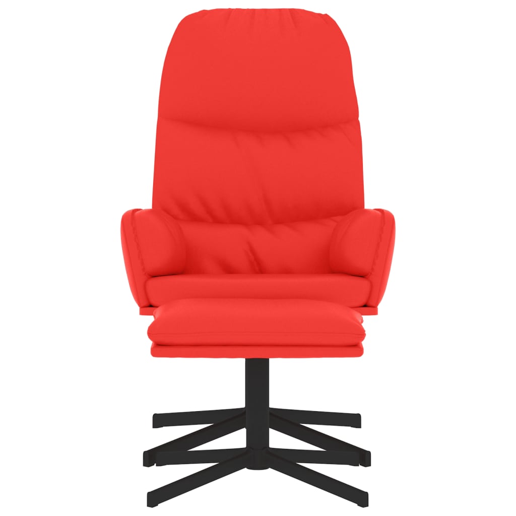 Relaxsessel mit Hocker Rot Kunstleder