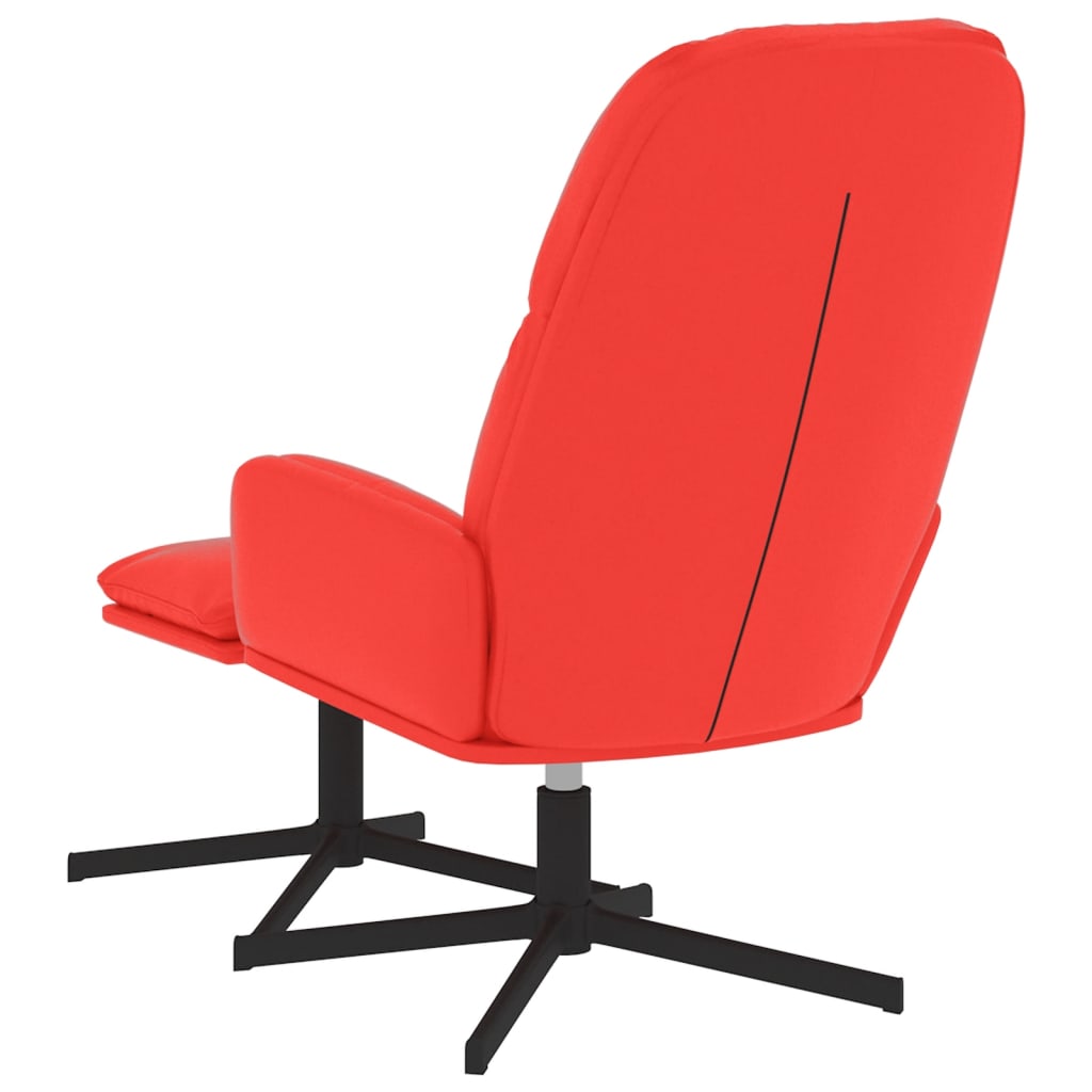 Relaxsessel mit Hocker Rot Kunstleder